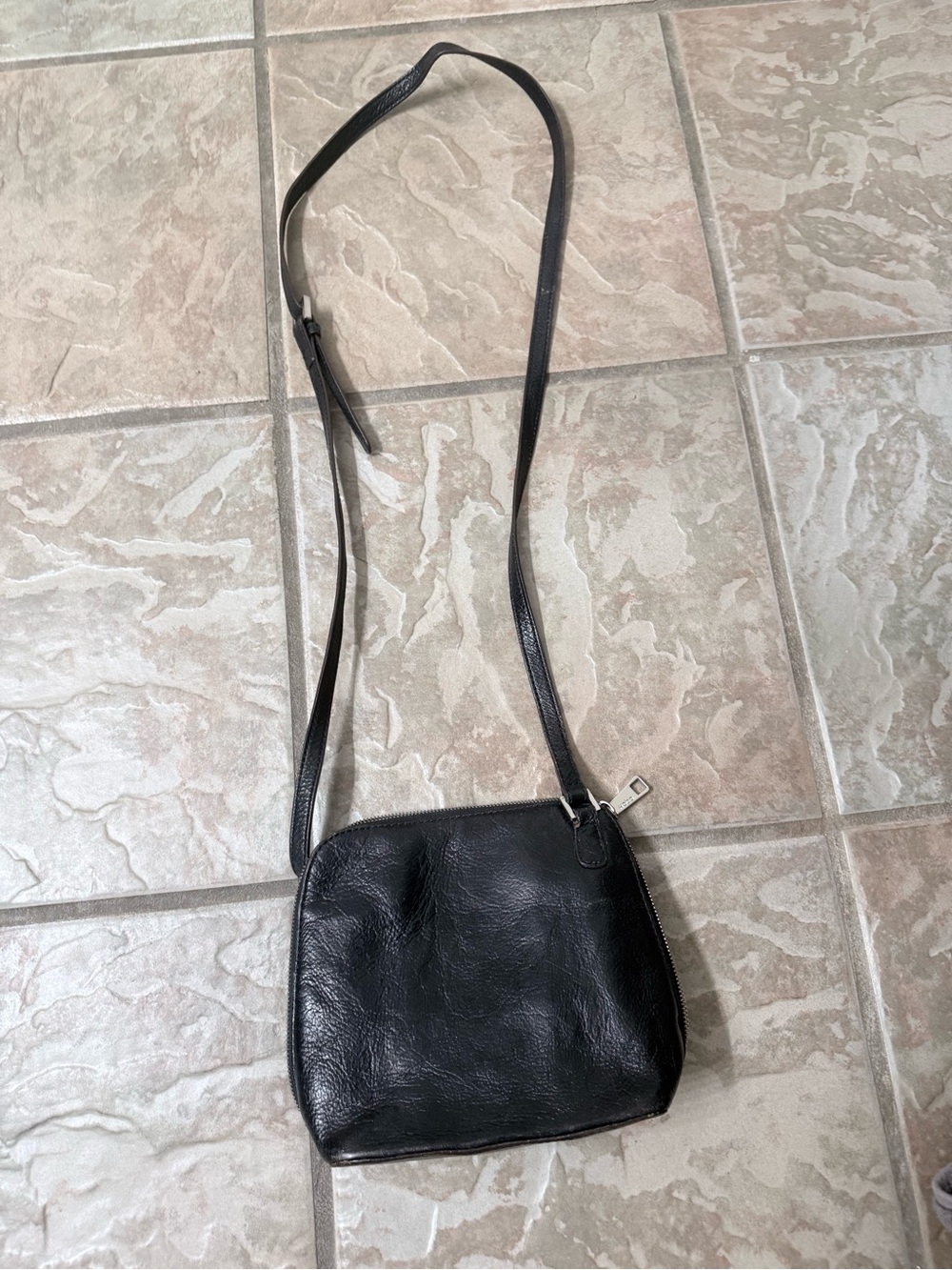 Hobo Classic Black Leather Crossbody Bag - Minimalist Women's Shoulder Bag